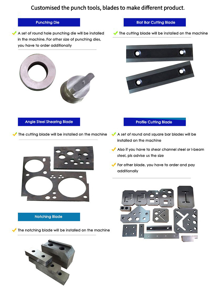 Hydraulic Ironworker 25 Ton Hand Tools Hydraulic Combined Punching And Cutting Machine כלי עבודה הידראוליים הידראוליים לעובד ברזל 25 טון מכונת ניקוב וחיתוך הידראולית משולבת