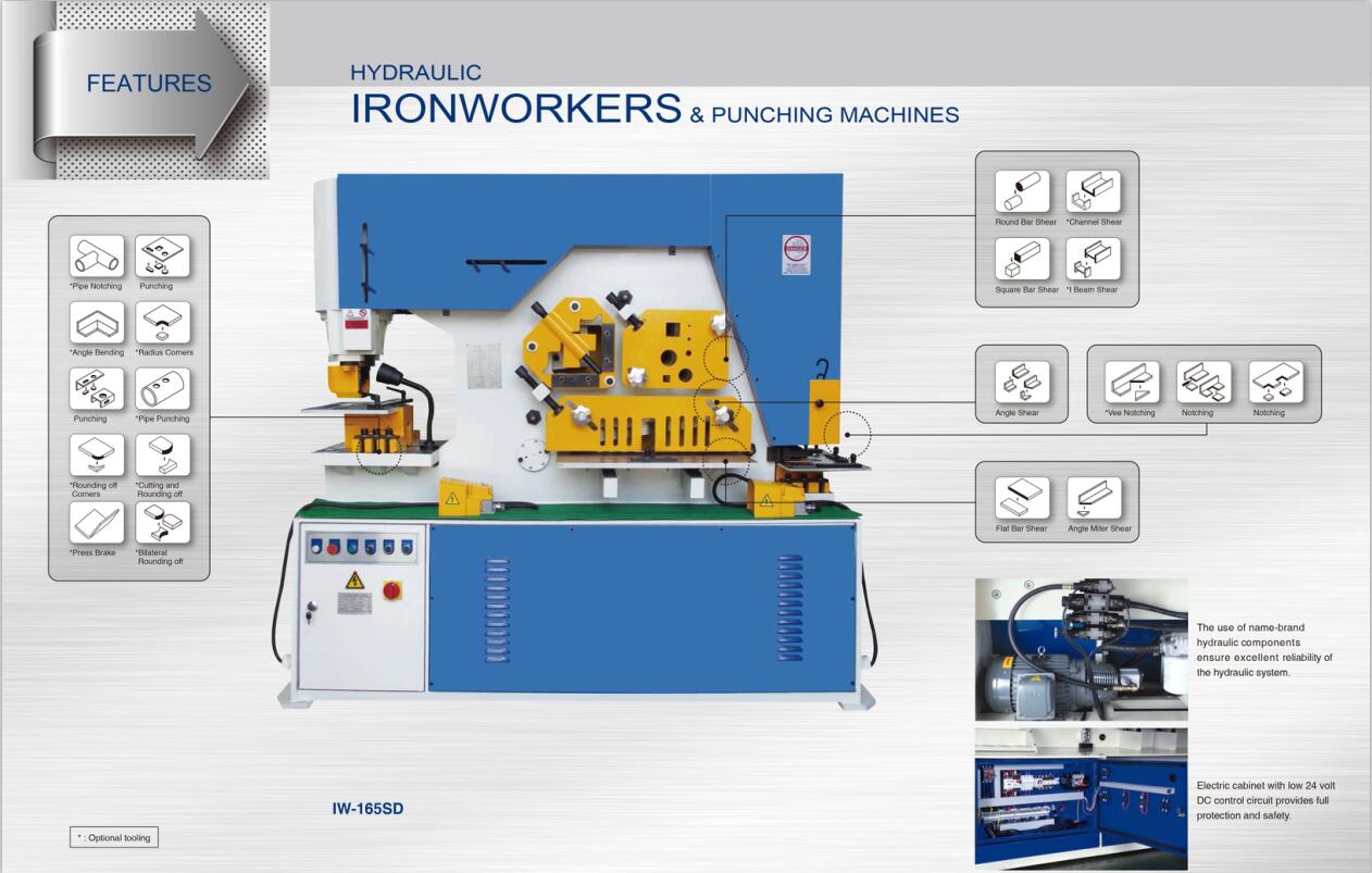 Metal Hydraulic IronWorker Machine Punching And Shearing Machine מכונת ניקוב וגזירה מתכת הידראולית IronWorker
