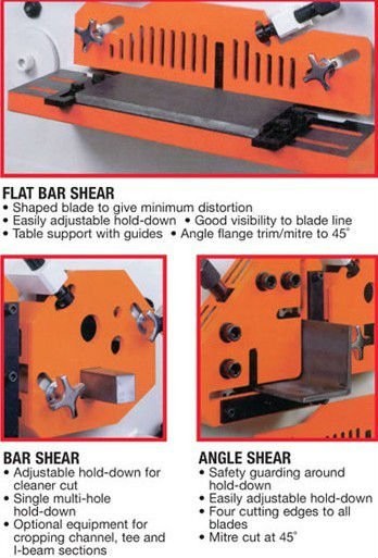 Q35y Series Multifunctional Hydraulic Iron Worker Combined Shearing And Punching Machine סדרת Q35y רב תכליתית הידראולית עובד ברזל משולבת מכונת גזירה וניקוב
