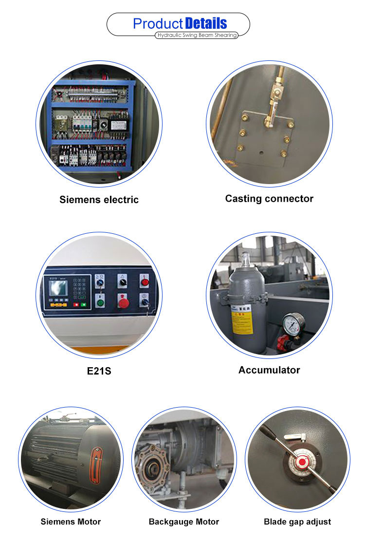 Qc12y-6x5000 Cnc Hydraulic Shearing Machine For Sheet Metal Cutting With Ce Qc12y-6x5000 Cnc מכונת גזירה הידראולית לחיתוך פחים עם Ce